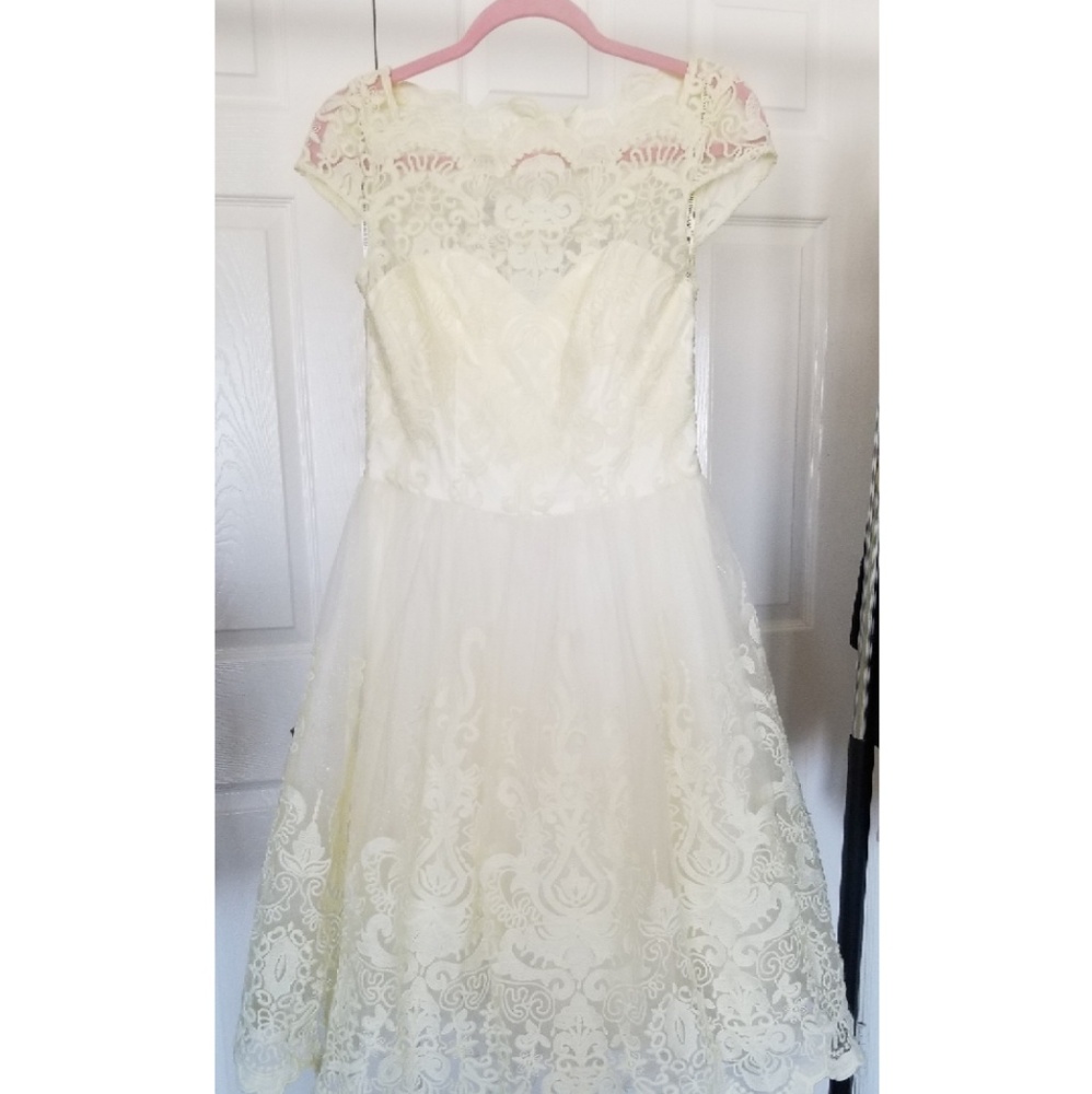 Chi Chi London pale yellow dress